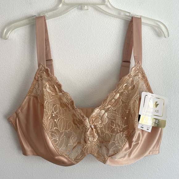 NWT Wacoal 42D 85122 Beige Elegance Hidden Wire Minimizer Bra Nude - Picture 1 of 5